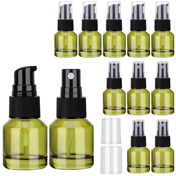 Segbeauty 12pcs 0.5oz Glass Liquid Travel Containers of 6pcs Lotion
