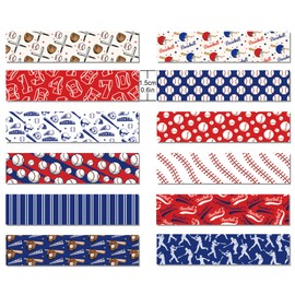 CC HOME 12 Rolls Washi Tape Baseball Pattern Decorative 15 mm Masking Tape Sports Aesthetics Decorative Stickers Scrapbooking Tape Craft Supplies for DIY, Crafts, Diary, Albums