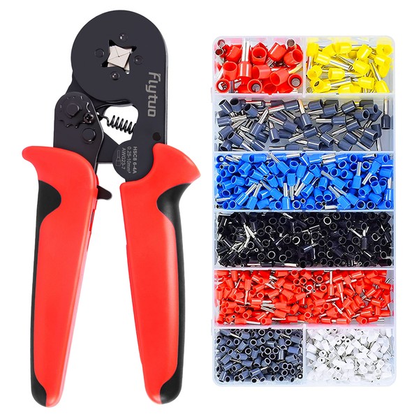 Crimping Plier Set, Flytuo 0.25-10mm²/AWG23-7 Self-Adjustable Ratchet Wire Ferrule Crimping
