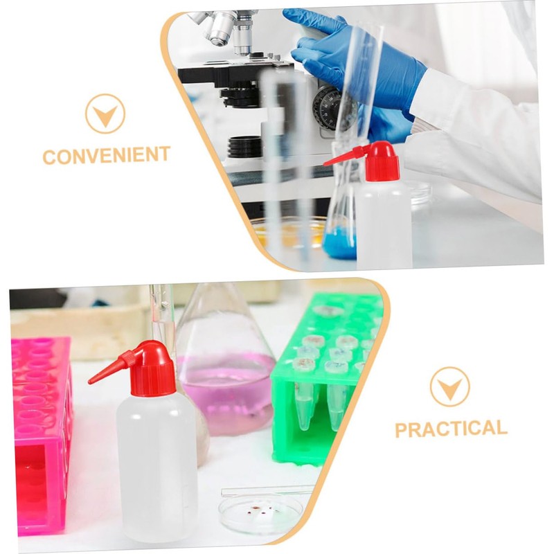 Mobestech 6pcs Plastic Lash Wash Bottle Safety Squeeze Bottles for