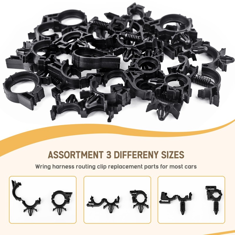 UNIGT 180pcs Nylon Universal Cable Tie Buckle, Push Mount Cable