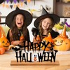 Metal Happy Halloween Sign Halloween Table Decor with Wooden Base