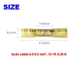 CEEYSEE 50Pcs Heat Shrink Butt Connectors 12-10 AWG Yellow Insulated Waterproof Marine Automotive Wire Crimp Terminal （RTY