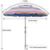Blissun 7.2' Portable Beach Umbrella with Sand Anchor, Tilt Pole,