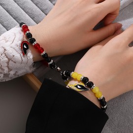 Korotho Best Friend Bracelets for 2, Matching Bracelets for Best Friends Couples Bff Friendship Gift Long Distance Relationship Jewelry Superhero Gifts for Men Women Fans (B)