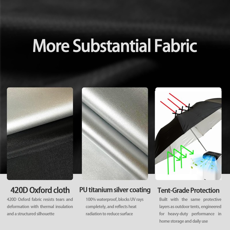 LIHONK Portable ac Window Vent kit【Titanium Silver+Black 100% Light Block】-