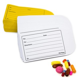 Peel and Seal Printed Pill Envelopes, 3.5" x 2.5", Easy-to-Fill Design, Secure Resealable Closure, Fits Various Medication Sizes (White/Yellow, 200 Pack)