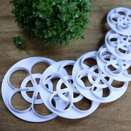 KALAIEN Juego de cortadores de flores de rosas Gumpaste para decoración de tartas, galletas, moldes de azúcar, cortador de émbolo, juego de 6