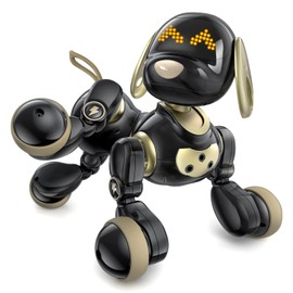 Ruko 18011 Robot Dog Toy, Smart Interactive Puppy with 30+ LED Faces, Remote & Gesture Control, Programmable Electronic Pet for Kids Ages 3–8, Black & Gold