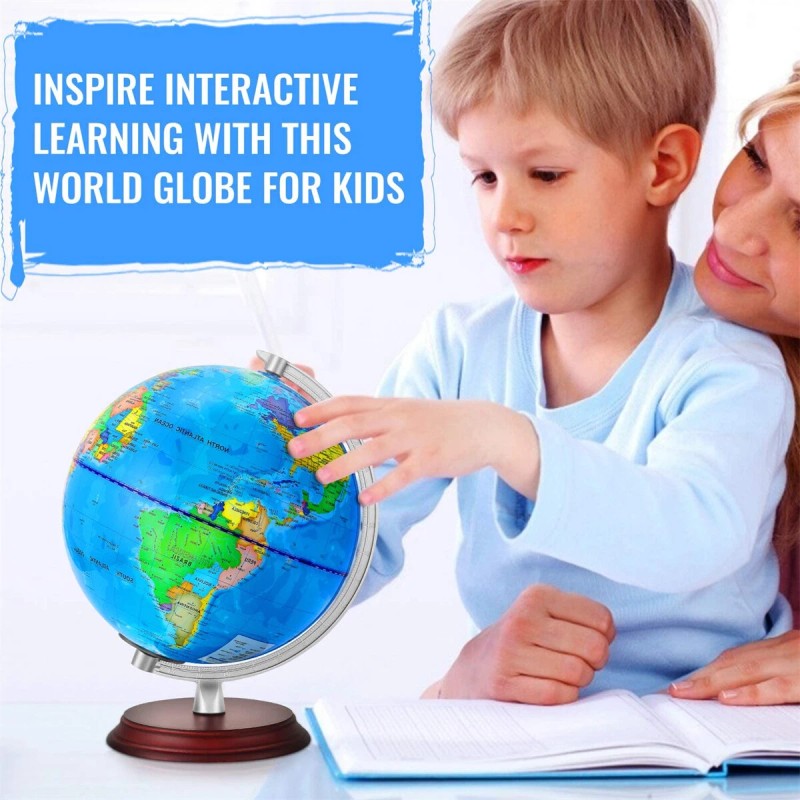 dreamrefit Luminous LED Lamp Globe World Map Display Teaching Toy