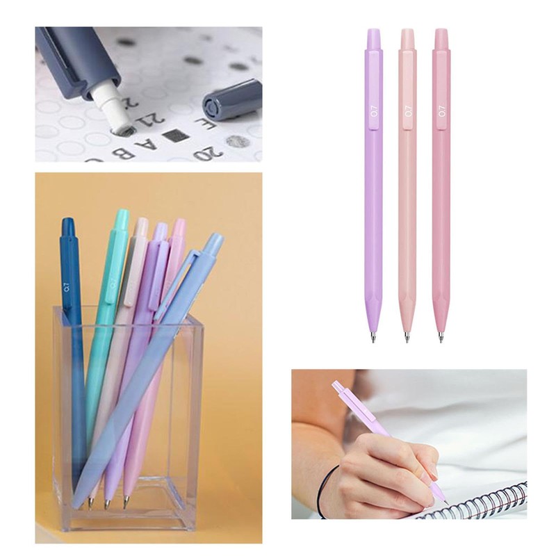 SEIWEI 6Pcs Pastel Pencils Set Triangle Bar Mechanical Pencils Retractable