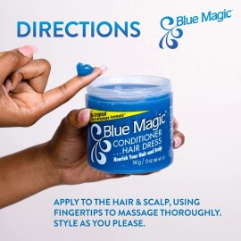 Blue Magic Conditioning Hair Dressing 12 oz., Dry, Anti Breakage, Nourishing, Mo