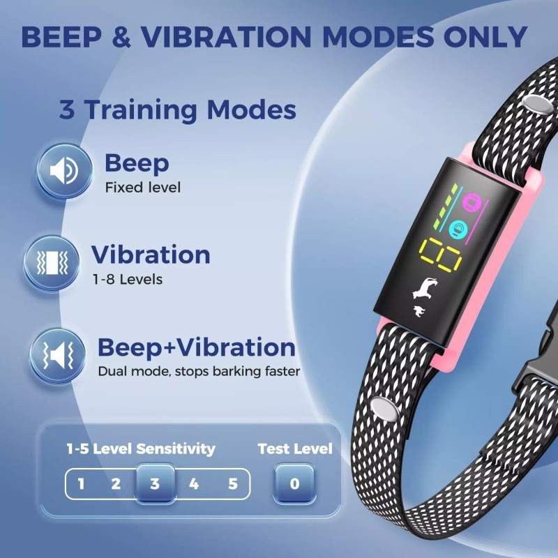 LOSLAI Anti-Bark Collar for Small Dogs, No Shock Bark Collar