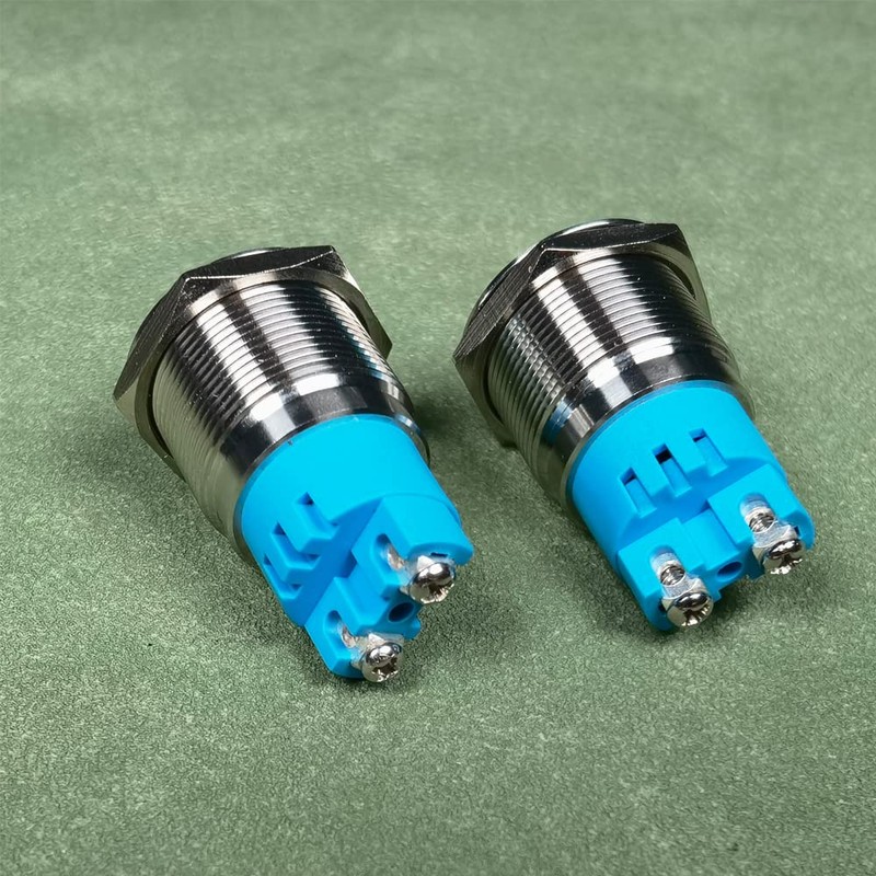 Gebildet 2pcs DC 24V 22mm Waterproof IP65 Stainless Steel Red