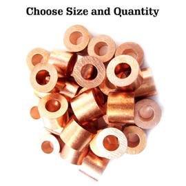 Copper Swage Stops for 3/32" Wire Rope Cable - Copper Cable Stop Sleeve for 3/32 Inch Wire Rope Swage Clip Copper Cable Crimp Sleeves Cable Stops 3/32" Copper Swage Sleeves (50)