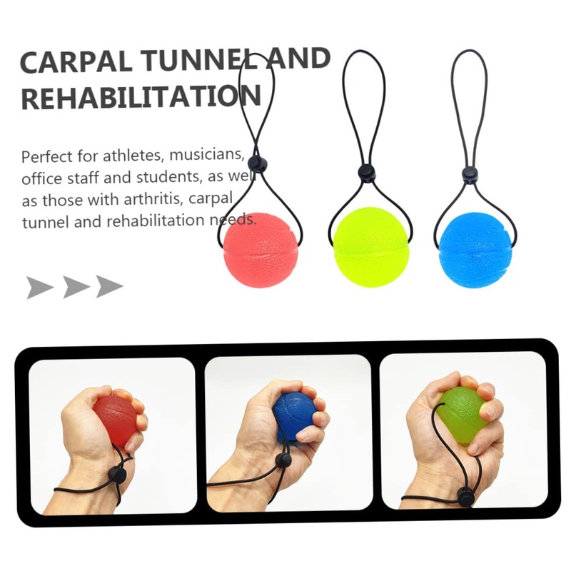 ORFOFE 3pcs Stress Balls Hand Therapy Exercise Balls for Strength