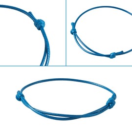 Cheriswelry 50pcs Adjustable Bracelet Making Korean Waxed Polyester Cord Bracelet Friendship Bracelet String, 40-70mm, Polyester