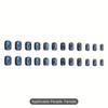24pcs Aurora Blue Glitter Cat Eye Press On Nails -
