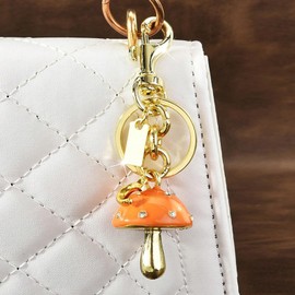 Mushroom Keychain Gold Bag Charms Purse Charms for Handbags Tote Bags Backpacks Aesthetic Accessories Gifts for Women
