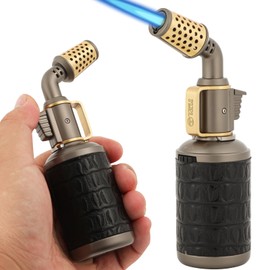 Blow Torch, Professional Kitchen Cooking Butane Torch with Safety Lock Adjustable Refillable Multipurpose Flame Refillable BBQ, Baking, Brulee Creme, Crafts and Soldering(Butane Gas Not Included)