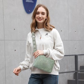 APHISON Small Crossbody Bags for Women, Triple Zip Crossbody Cell Phone Purse Shoulder Handbags with Adjustable Strap Sunflower