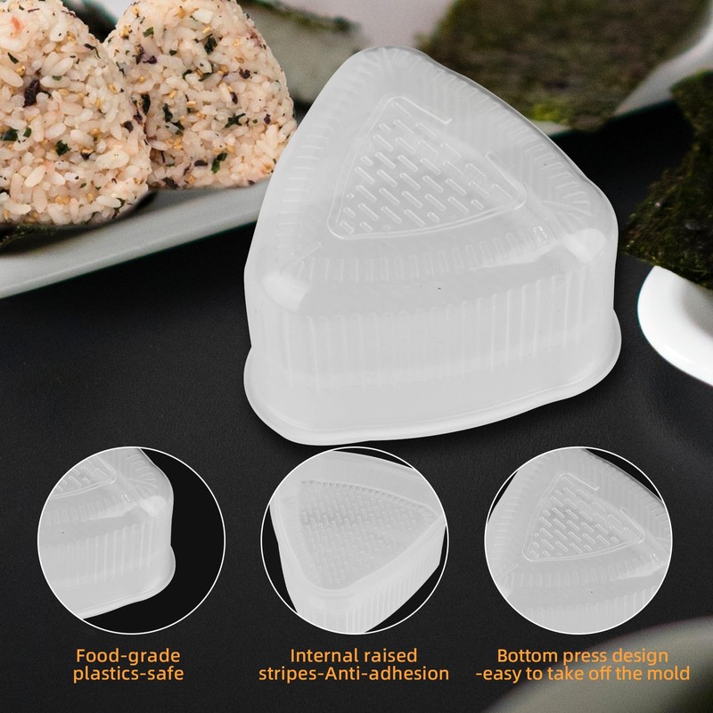 BigKego Pack of 8 Onigiri Shape Triangle Sushi Maker Mould