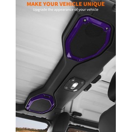 Savadicar Purple Interior Accessories - Soundbar Speaker Bezel Trim for 2018-2023 Jeep Wrangler JL JLU 4XE & Gladiator JT - Solid Color Interior Decor Upgrade Option, 2-Piece