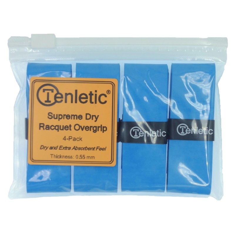 Tenletic Supreme Dry Racket Overgrip Tape – Blue – 4-Pack