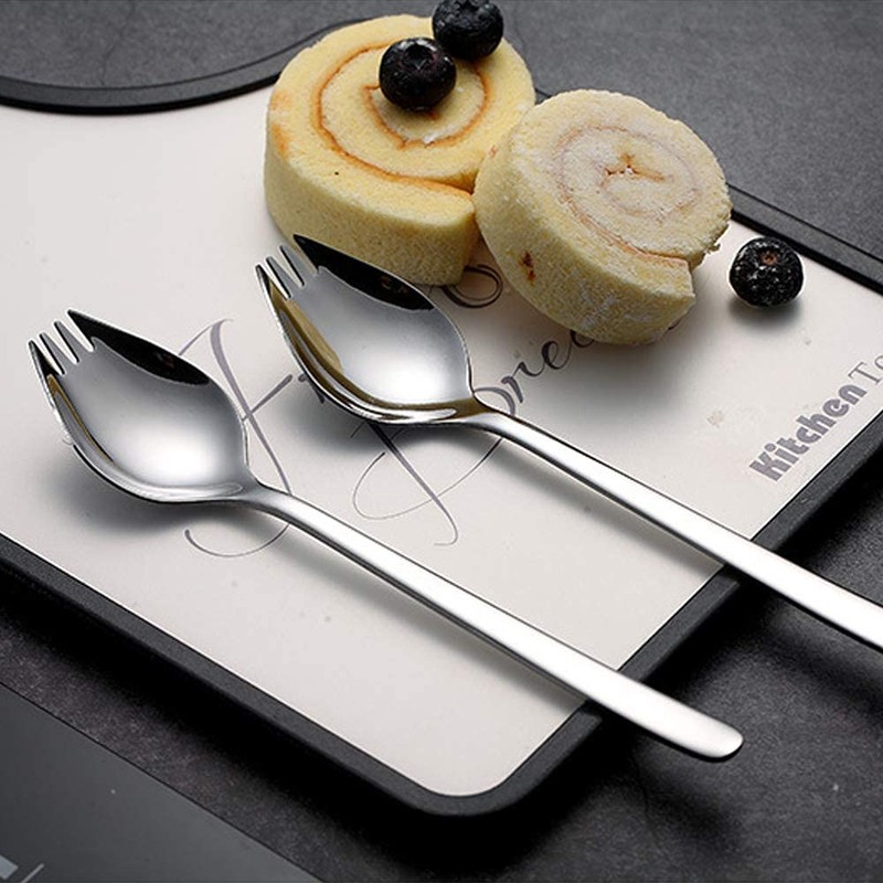 6 Pack Sporks Stainless Steel Forks and Spoons, Muulaii Metal