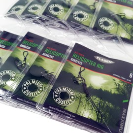 FLADEN Fishing - Helicopter Rig Barbless – Size 6 Carp Fishing Rigs – Anti-Tangle Design with Rotating Swivel – Pack of 10 [37-8386-6X]