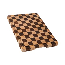 THETCHRY Cutting Boards for Kitchen, Checkered Cutting Board Upgraded, Acacia Wood Chopping Board with Juice Grooves & Handles, Large Butcher Block Serving Tray with Gift Box, 16.5" x 11.6" x 0.8"