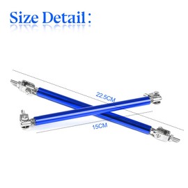 JNNJ 2 x Front Splitter Lip Support Rods, Strut Lip Splitter Rod Front Bumper Modification, Universal Car Adjustable Suspension Strut Rod Tie Rods (Blue)
