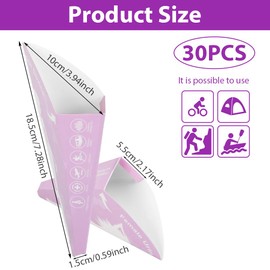 AOOWU Female Urinal, 30 Pcs Disposable Urinal for Women, Portable Urinal Standing up, Waterproof Paper Pee Funnel, Standing Pee Funnel for Pregnant, Wounded, Camping, Travel, Outdoor Activity