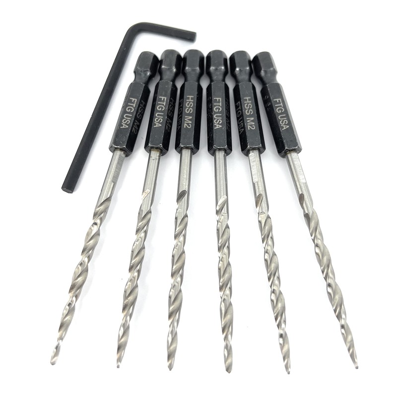 FTG USA 6 Pc #6 (9/64") Tapered Countersink Drill Bit