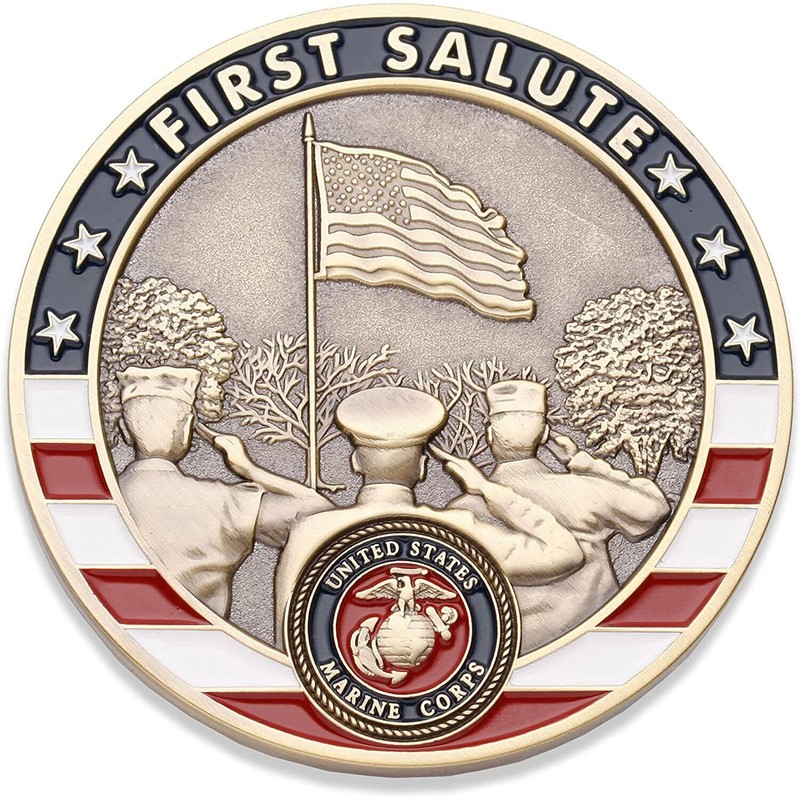 Coins For Anything Marine Corps First Salute Challenge Coin USMC