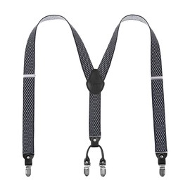 Lafayon Mens Braces Braces For Men 4 Clips Y-Back 3.5cm Wide Heavy Duty Adjustable Elastic Mens Suspenders Durable Suspenders Strong Metal Clips