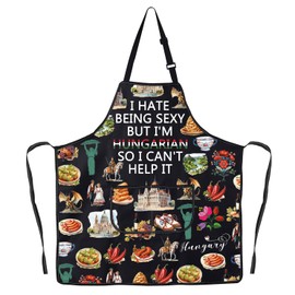 JNIAP Hungarian Kitchen Apron Hungary Gifts Hungarian Chef Apron Hungarian Cooking Gifts Hungary Food Apron (HUNGARIAN ap)