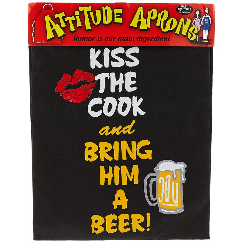 Shirtless BBQ Naked Adjustable Apron; Black