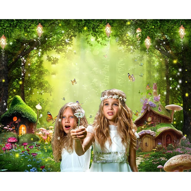 Hnmdmyi 7x5FT Enchanted Forest Backdrop Garden Magic Forest Fantasy Wonderland