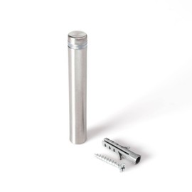 Stainless Steel Standoff 1/2 Inch Diameter x 3 Inch Barrel Length Brushed Finish for PVC, Glass and Acrylic Sign Stand Off Wall Anchors and Screws 4 Piece Pack for Heavy Signs