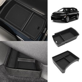 Muslogy for 2023 2024 VW ID.4 Center Console Tray & Lower Console Organizer 2PCS Set Interior Storage Insert Box Floor Storage Tray Compatible with Volkswagen ID.4 ID 4 2023 2024(Console+Lower)