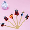 Suprmn Cupcake Toppers – Hero Cape & Shield Theme Party