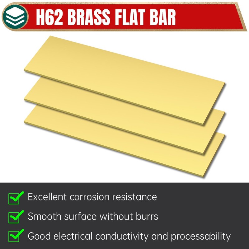 Uxney 5/16" x 2" x 8" Brass Bar Stock, 8x50x200mm