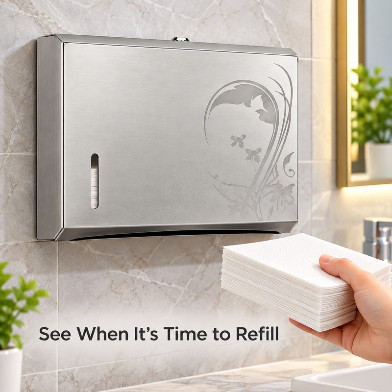 Gold Metal Wall-Mounted Tissue and Paper Towel Holder Box for