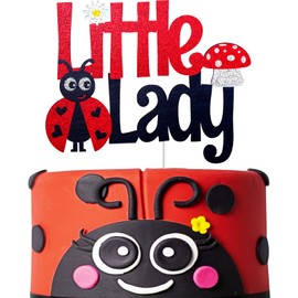 Decoración para tarta de cumpleaños con diseño de mariquita pequeña