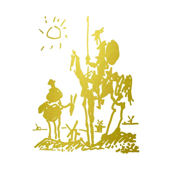 buyartforless Don Quixote in Glam Gold by Kelissa Semple 32x24