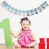 1st Birthday Banner, Baby Milestone Garland, 1 Birthday Photo Banner