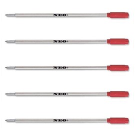 NEO+ Quality Ballpoint Pen Refills, 8513, Compatible with Cross pen (5 x RED INK)