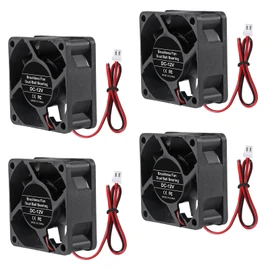 AITRIP 4 Pack 60 mm 12 V DC Cooling Fan High Air Flow 60 mm 25 mm 12 V 2 Pin Amp Fans Dual Ball Bearings for Car Audio Vent Cooling Fan Low Noise