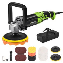 WorkBless Buffer Polisher, 1600W 6"/7" Rotary Car Polisher with 7-Speed(1600-3500 RPM), Car Buffers and Polishers Kit for Cars, Boats, Floors, Furniture